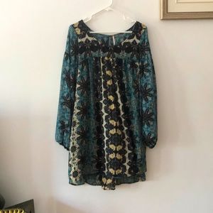 Free People knee length teal dress M